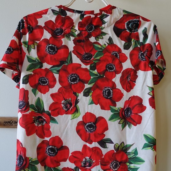 Embellished Poppy floral top t-shirt tee XS 0 - Picture 4 of 8
